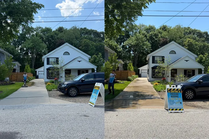 A Downtown Chagrin Falls Exterior, Restored to Its Original Self - job photo by Patty's Pressure Washing