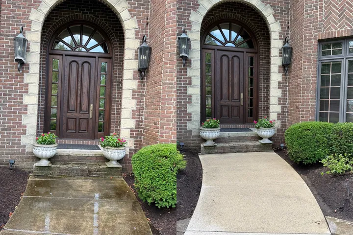 Driveway & Front Pathway Pressure Washing in Westlake, OH - job photo by Patty's Pressure Washing