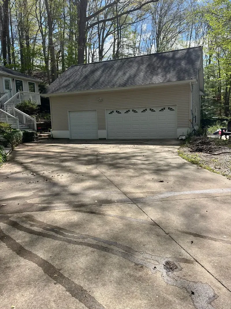 Oil-stain removal in Moreland Hills, Ohio, before cleaning