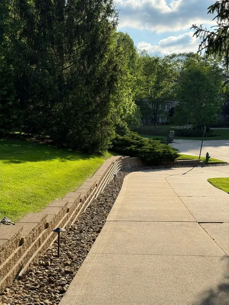 Concrete driveway in Pepper Pike, Ohio - borders Beachwood, after cleaning by Patty's Pressure Washing