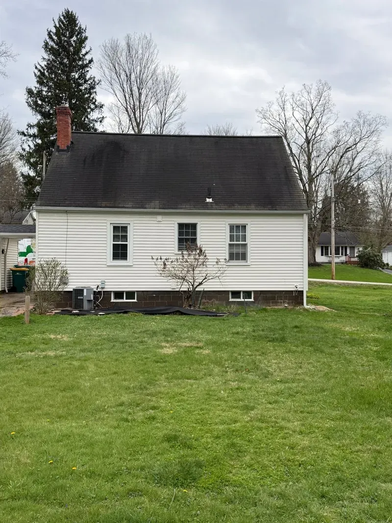 Rear elevation, vinyl siding in Bainbridge Township, Ohio, after cleaning by Patty's Pressure Washing